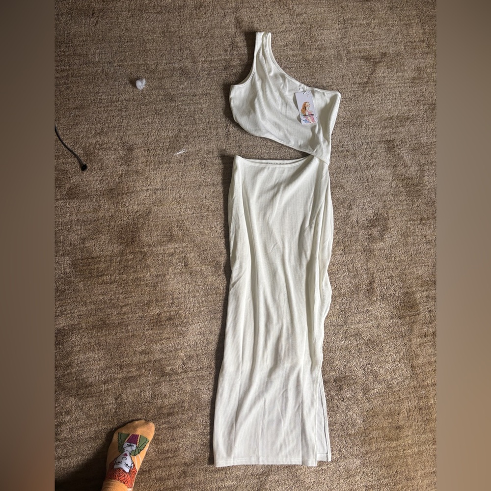 Elegant One-Shoulder White Dress